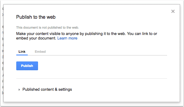 How to Embed Google Docs in WordPress 1 Using the Publish to web tab in Google Docs
