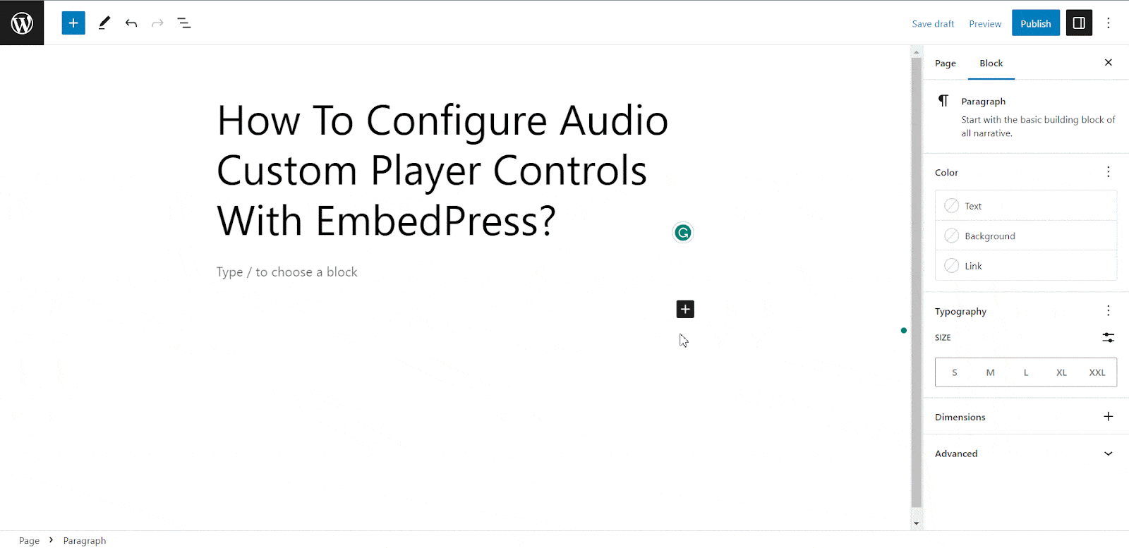 How To Configure Audio Custom Player Controls With EmbedPress? 1 Audio Custom Player
